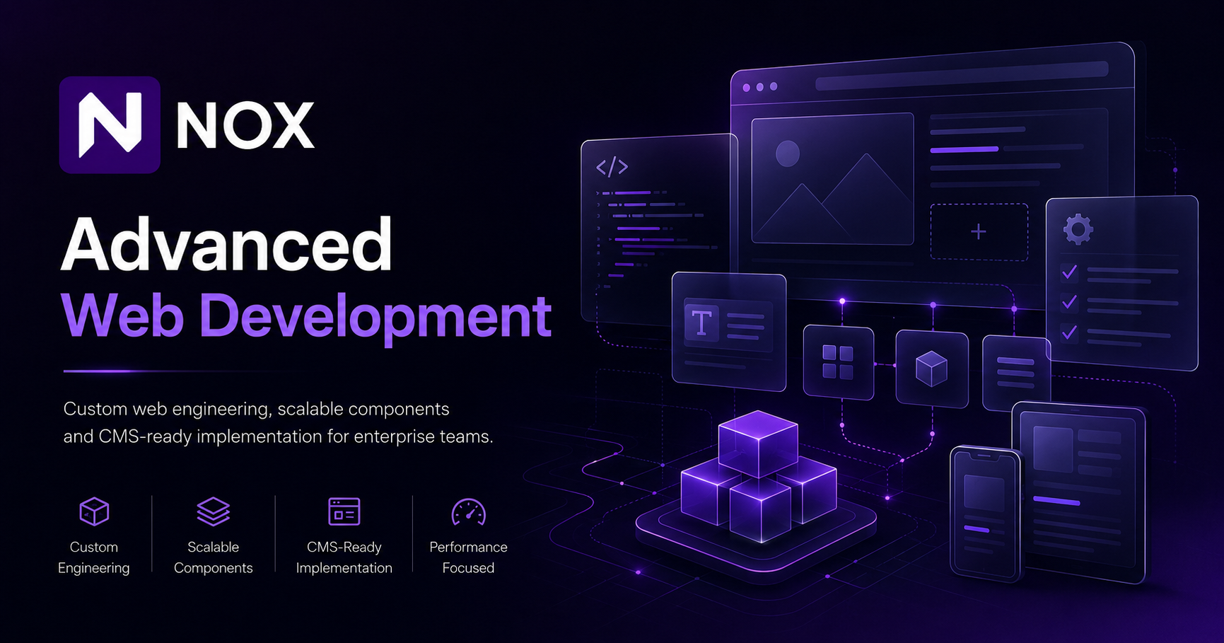 Advanced web development systems and reusable frontend components by NOX